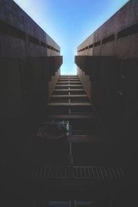 Low angle view of buildings against clear sky