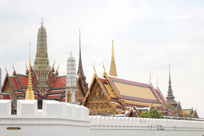 Low angle view of pagoda against sky