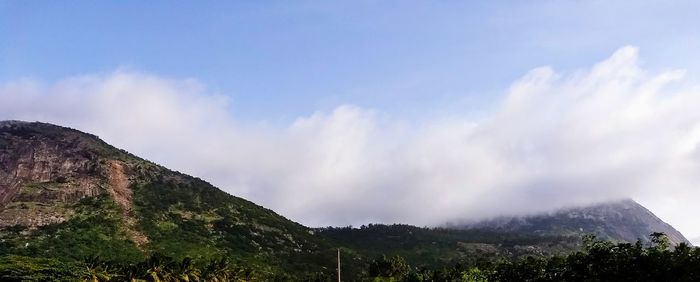 Panoramic view of mountains against sky