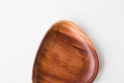 High angle view of bread on white background