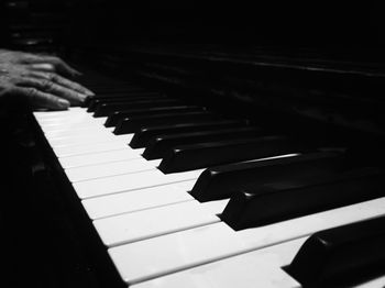 Close-up of piano keys