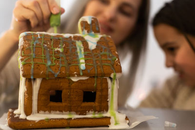 Christmas homemade gingerbread house cookie