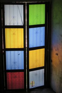 Close-up of multi colored windows