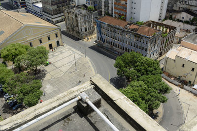 Top view of the casa dos azuleijos in the comercio neighborhood in salvador, bahia, brazil.
