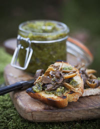 Chanterelles on toasted bread