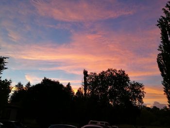 Silhouette trees against sky during sunset