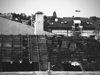 Low angle view of old building against sky