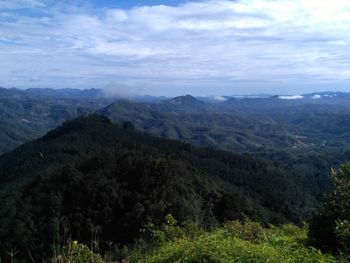 High angle view of landscape against sky