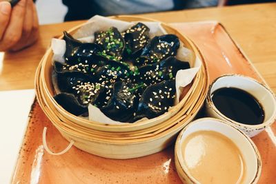 Close-up of food on table