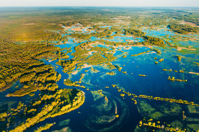 Aerial view of sea against sky