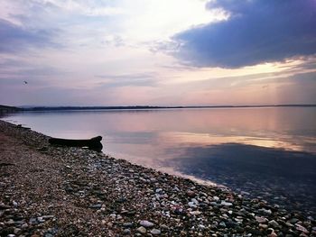 Scenic view of sea at sunset