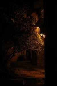 View of illuminated built structure