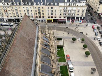 High angle view of a church caen normandy