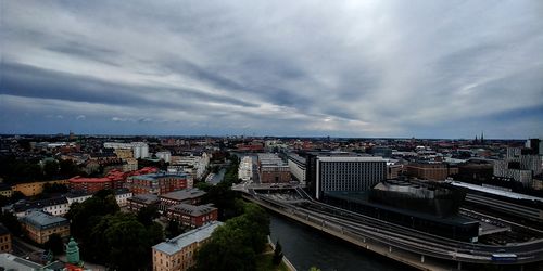 High angle view of cityscape