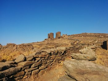 Old ruins against blue sky