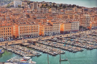 High angle view of marseille