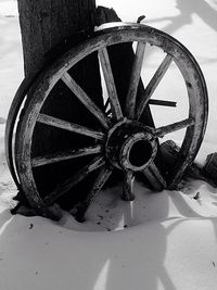 Close-up of rusty wheel