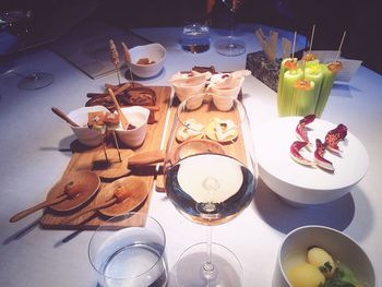 Close-up of food on table