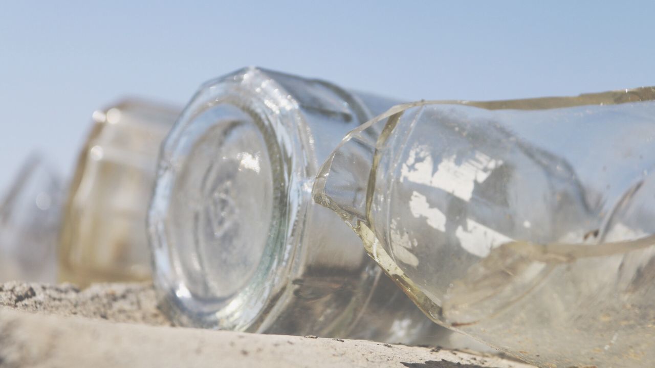 cold temperature, close-up, frozen, winter, ice, focus on foreground, still life, glass - material, no people, snow, transparent, food and drink, water, day, selective focus, refreshment, white color, bottle, clear sky, drinking glass