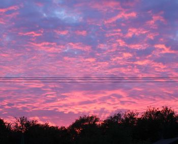 Low angle view of cloudy sky at sunset