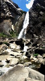 Scenic view of waterfall