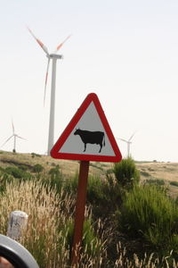 Wind turbines on landscape
