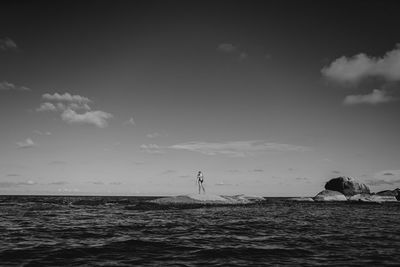 Girl in the middle of the ocean