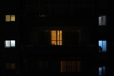 Illuminated building at night