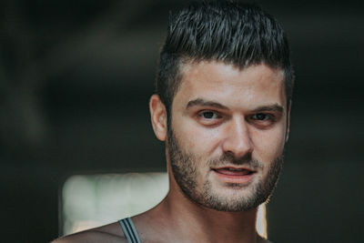 Close-up portrait of young man