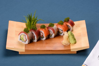 High angle view of vegetables on cutting board