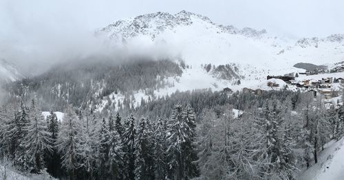 Scenic view of mountain during winter