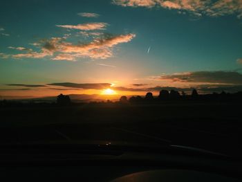 Silhouette of landscape at sunset