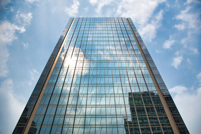 Low angle view of modern building against sky