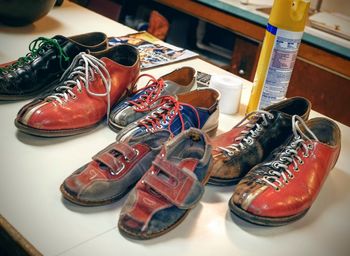 Close-up of objects on table