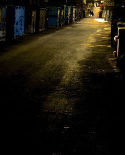 View of illuminated street at night