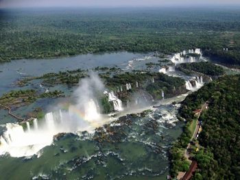 Scenic view of waterfall