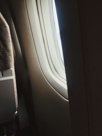 Close-up of airplane window