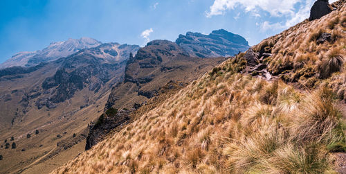 Scenic view of mountains against sky