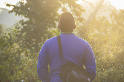 Rear view of a man