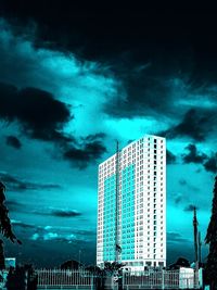 Low angle view of modern building against sky