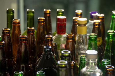 Full frame shot of bottles