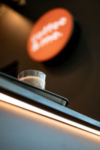 High angle view of tea light on table