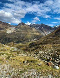 Scenic view of mountains against sky