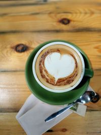 Coffee cup on table