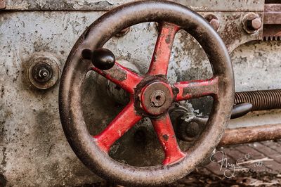 Close-up of rusty wheel