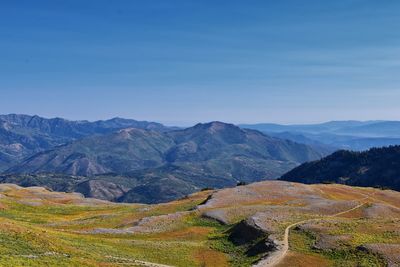 Timpanogos hiking trail landscape views in uinta wasatch cache national forest utah