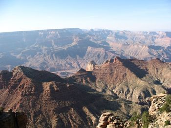 High angle view of canyon against sky