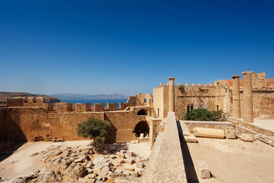 View of fort against blue sky