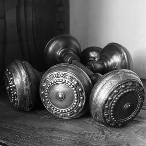 Close-up of dumbbells