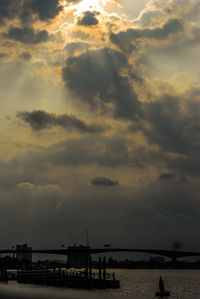 Scenic view of dramatic sky over sea